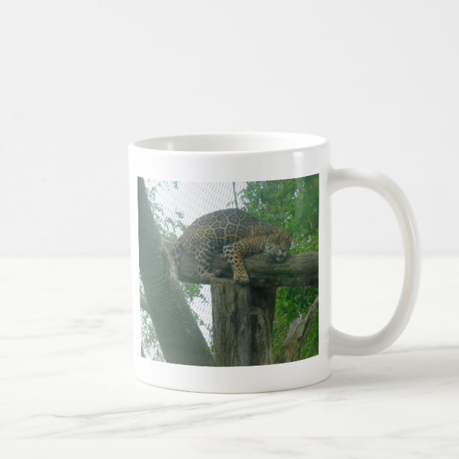 Caneca De Café Tigre-dormindo na árvore, floresta, natureza, vida (Direita)