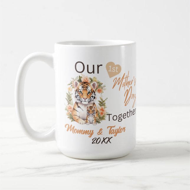 Caneca De Café Tigre e filhote, nosso primeiro Dia de as mães jun (Esquerda)