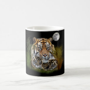 Caneca De Café Tigre e filhotes de café