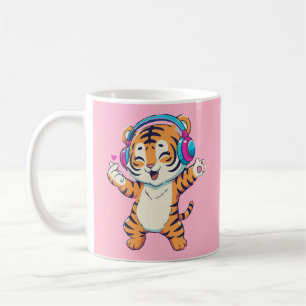 Caneca De Café Tigre Fofo Dançando 