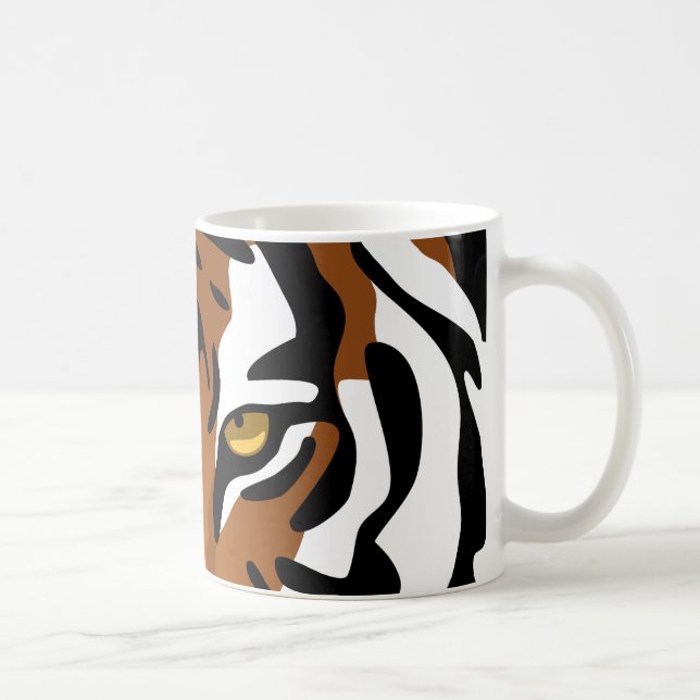 Caneca De Café Tigre, gato selvagem no preto (Direita)