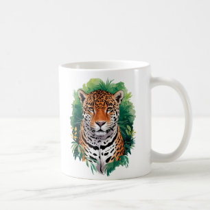Caneca De Café "Tigre Majestoso na Arte Selvagem - Natureza Selva