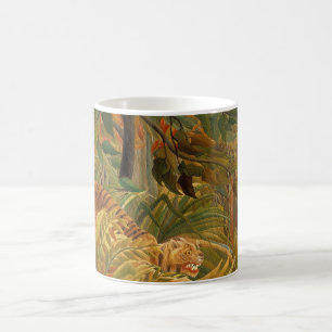 Caneca De Café Tigre numa Tempestade Tropical por Henri Rousseau
