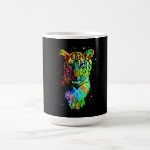 Caneca De Café Tigre Pop de Arte Colorida