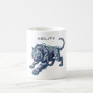 Caneca De Café Tigre Robótico Futurista