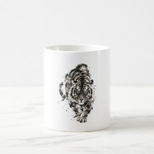 Caneca De Café Tigre Sumi-e Japonês – Tinta Tradicional Japonesa