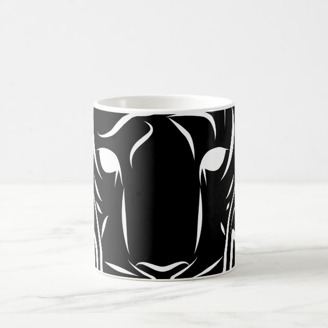Caneca De Café Tigre Tribal Negro e Branco (Centro)