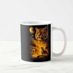 Caneca De Café Tigre uivando para a lua meme 90s impressão animal