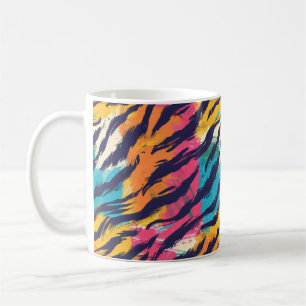 Caneca De Café Tigres Coloridos