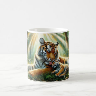 Caneca De Café Tigres em uma Pintura de Aquarela Lush