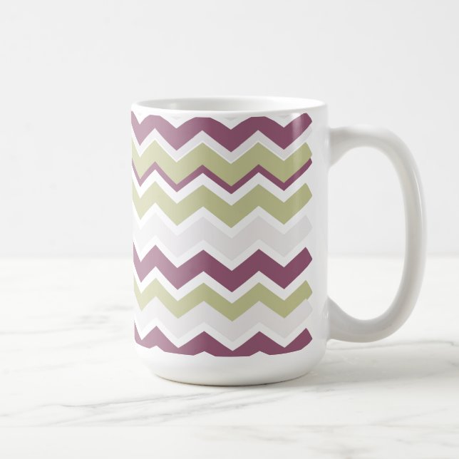 Caneca De Café Tijolo Chevron Monograma (Direita)
