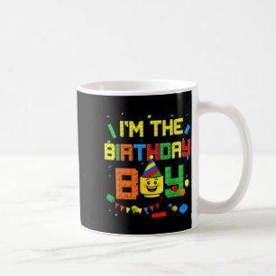 Caneca De Café Tijolos De Construção Eu Sou O Menino Do Aniversár