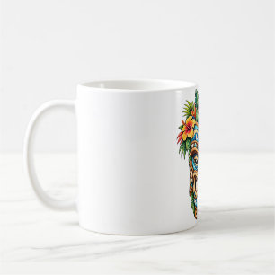 Caneca de Café Tiki Flor de Espuma do Mar