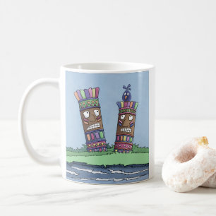 Caneca De Café Tiki Pássaro Plum Café De Dois Toneladas