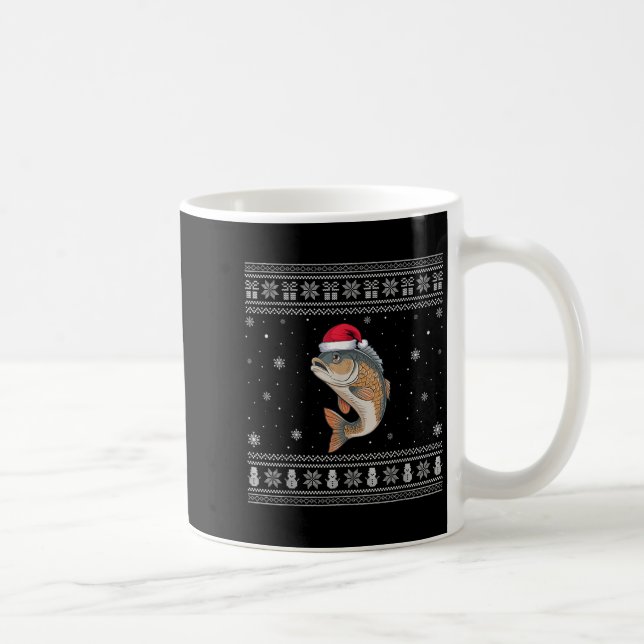 Caneca De Café Tilaa Fish Lovers Men Women Santa Ugly Xmas Sweate (Direita)