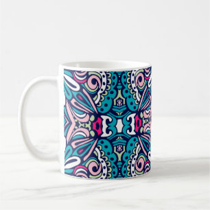 Caneca De Café Tiled ethnic pattern. Abstract geometric mosaic vi