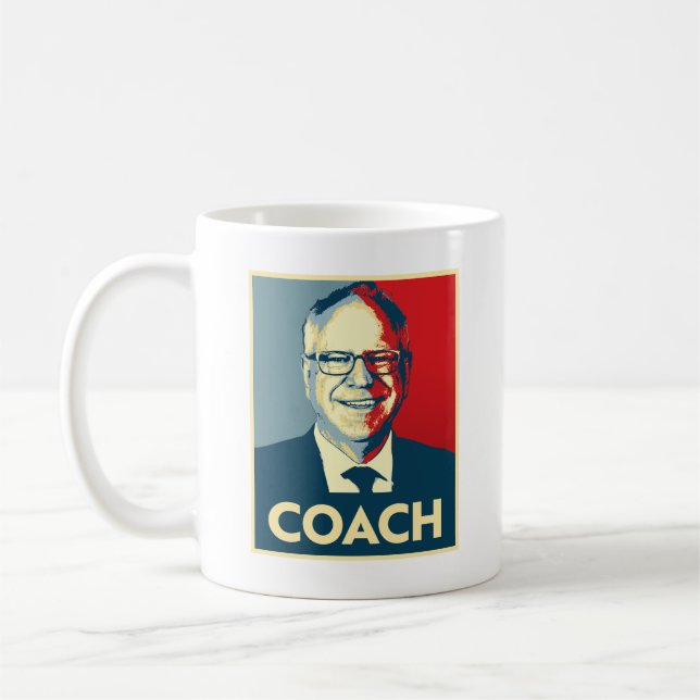 Caneca De Café Tim Walz COACH (Esquerda)