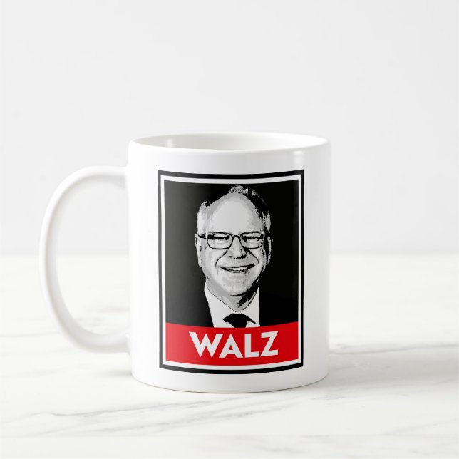 Caneca De Café Tim Walz Fan Club (Esquerda)