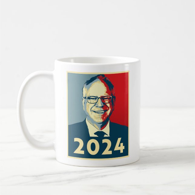 Caneca De Café Tim Walz Fan Club (Esquerda)