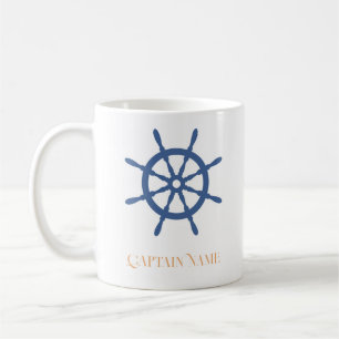 Caneca De Café Timão De Navio Náutico Personalizado Para Fuga Par
