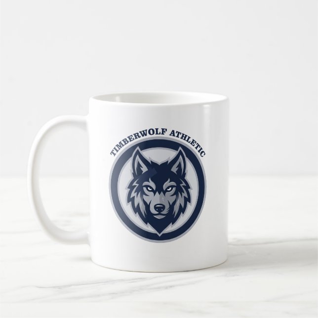 Caneca De Café Time de Esportes Brasão Atlético Lobo Cinzento (Esquerda)