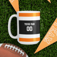 Time de Futebol Personalizado Preto, Laranja e Bra
