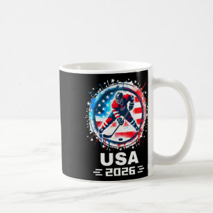 Caneca De Café Time EUA 2026 Hóquei Bandeira Americana Mulheres H