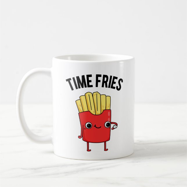 Caneca De Café Time Fries Engraçados Fries Franceses (Esquerda)