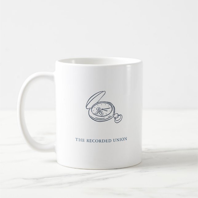 Caneca De Café Timepiece-Minimalist Wedding Union Mug (Esquerda)