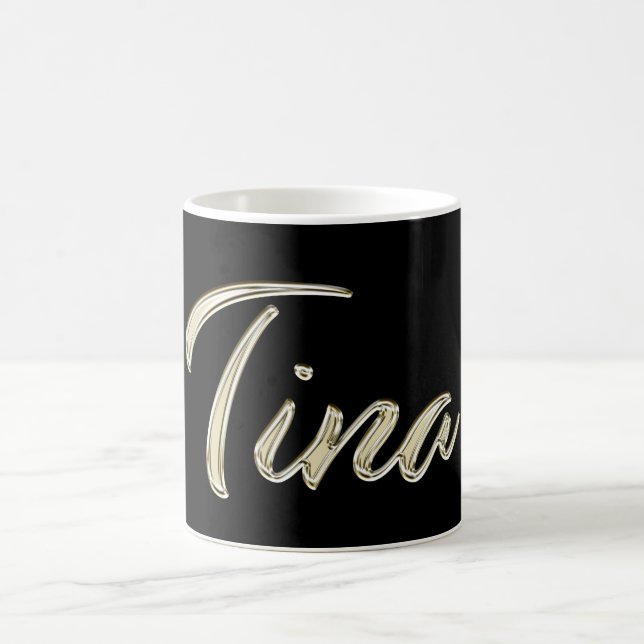 Caneca De Café Tina white gold Handwriting Tasse Kaffeetasse (Centro)