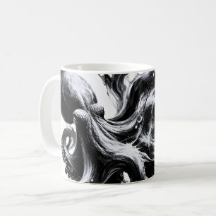 Caneca De Café Tinta Abstrata Fluido Polvo Kraken