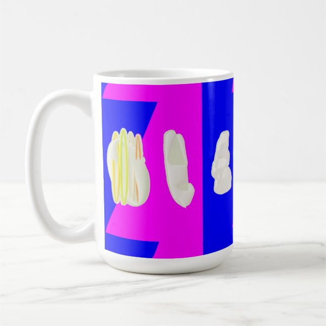 Caneca De Café TINTA abstrato E AZUL REAL (Esquerda)