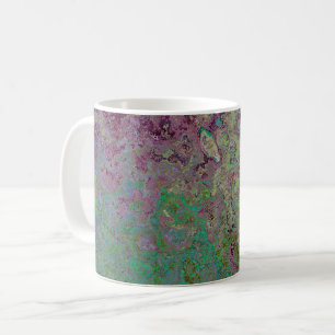 Caneca De Café Tinta alcoólica colorida, Abstrato verde e borgonh