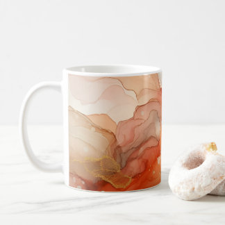 Caneca De Café Tinta alcoólica vermelha e laranja