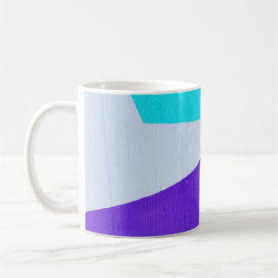 Caneca De Café Tinta branca, verde e púrpura