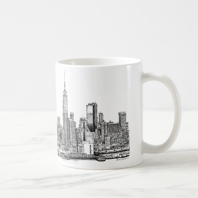 Caneca De Café Tinta da skyline de New York (Direita)