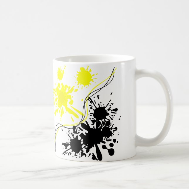Caneca De Café Tinta preta e amarela (Direita)