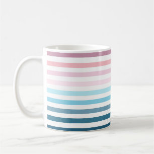 Caneca De Café Tinta-Rosa E Marinho Azul-Banhas De Café