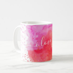 Caneca De Café Tinta Rosa Moderna
