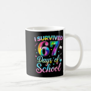 Caneca De Café Tinta Tie Sobrevivi 67 Dias De Escola Engraçado Se