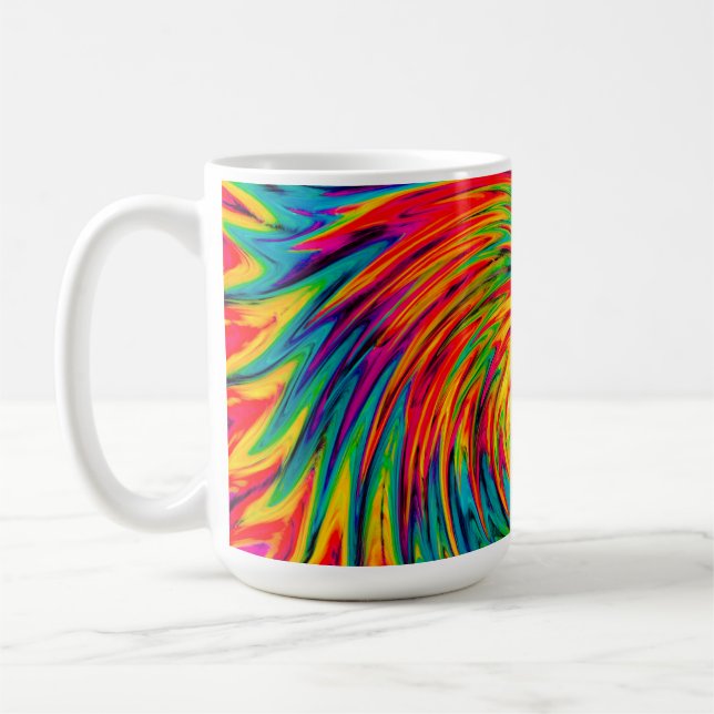 CANECA DE CAFÉ TINTURA EM VENTO ABSTRATO (Esquerda)