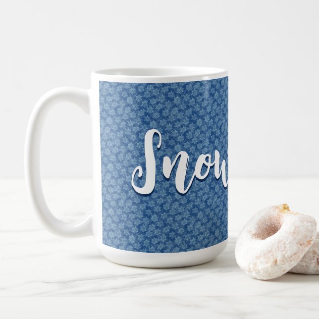 Caneca De Café Tiny Blue Snowflakes Gráfica (Com Donut)