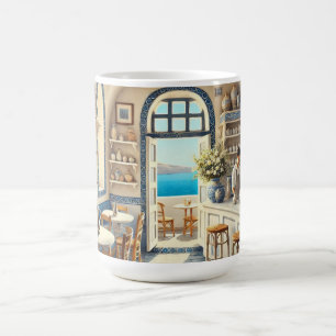 Caneca De Café Tiny Coffeeshop em Santorini