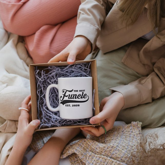 Caneca De Café Tio a Ser Piada de Gravidez Funcle Divertido (uncle to be pregnancy coffee mugs black and white baby reveal best uncle ever first time uncle funny)