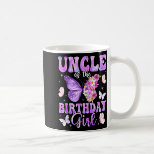 Caneca De Café Tio da família de borboletas da aniversariante