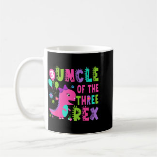 Caneca De Café Tio do T-Rex Dinossauro de 3º Aniversário T-Rex 3º