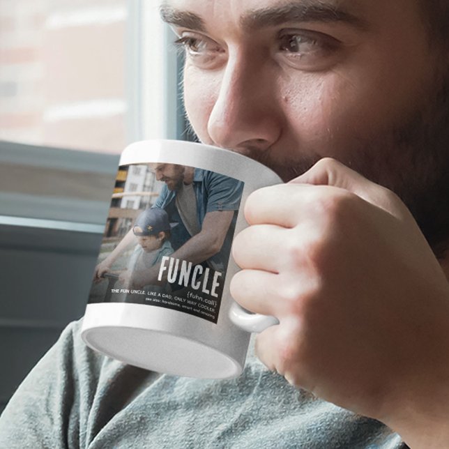 Caneca De Café Tio FUNCLE 2 Foto Natal Engraçado Fofo (Criador carregado)