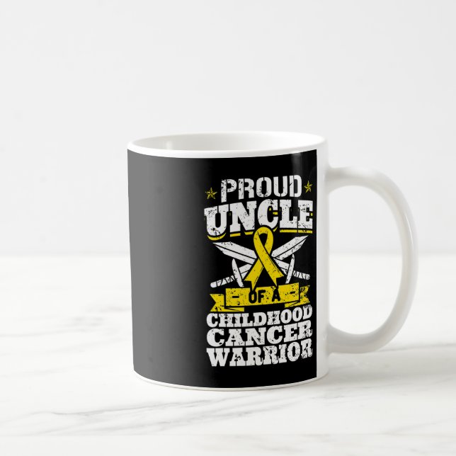 Caneca De Café Tio Orgulhoso De Um Guerreiro Cancer Da Infância A (Direita)
