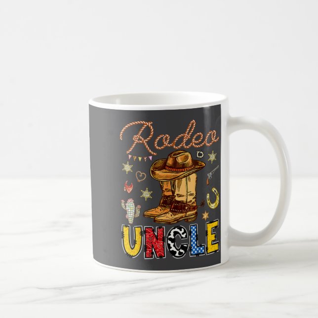 Caneca De Café Tio Rodeio Ocidental Aniversário Cowboy Combinando (Direita)