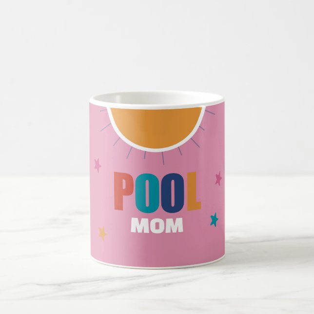 Caneca De Café Típica de natação piscina personalizada, mãe fofa  (Centro)